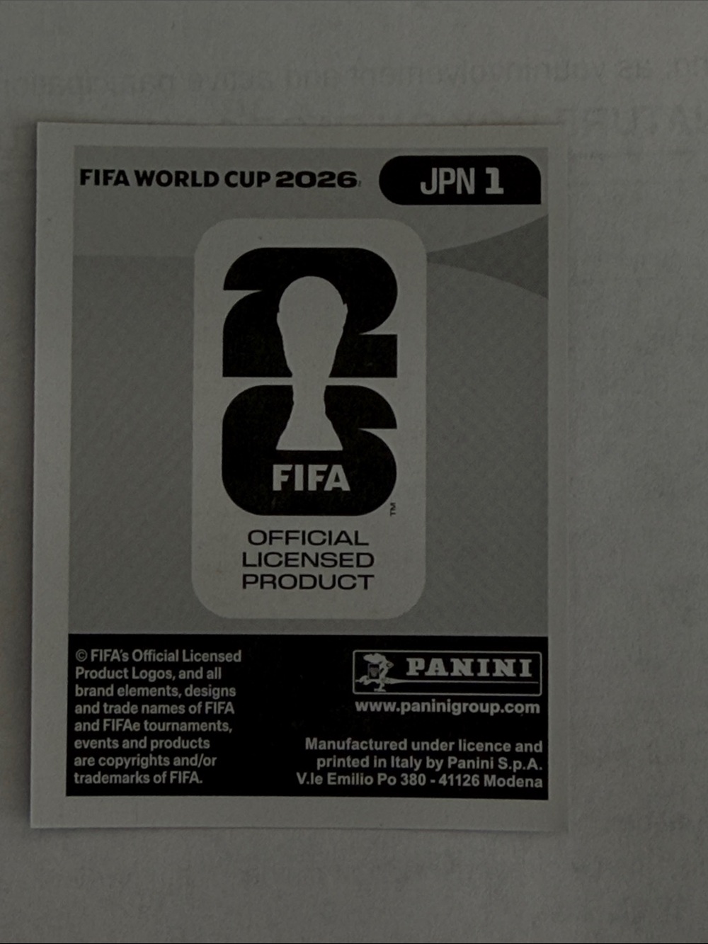 Panini  FIFA World Cup 2026 Sticker - JPN 1 - Picture 2 of 2
